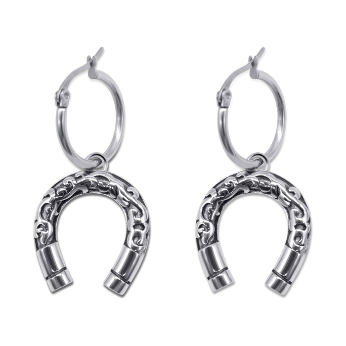 Lucky Charm Horseshoe Hoop Earrings