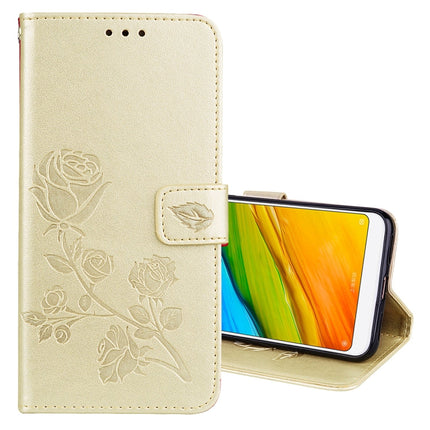 For Xiaomi Redmi 5 Plus Rose Embossed Horizontal Flip Environmental PU Leather Case with Holder & Card Slots & Wallet