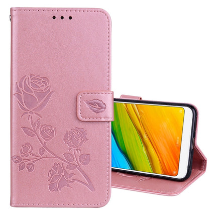 For Xiaomi Redmi 5 Plus Rose Embossed Horizontal Flip Environmental PU Leather Case with Holder & Card Slots & Wallet