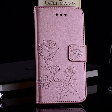 For Xiaomi Redmi 5 Plus Rose Embossed Horizontal Flip Environmental PU Leather Case with Holder & Card Slots & Wallet