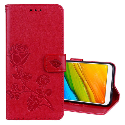 For Xiaomi Redmi 5 Plus Rose Embossed Horizontal Flip Environmental PU Leather Case with Holder & Card Slots & Wallet