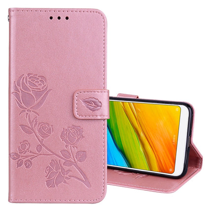 For Xiaomi Redmi 5 Rose Embossed Horizontal Flip Environmental PU Leather Case with Holder & Card Slots & Wallet