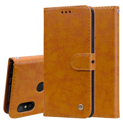 Business Style Oil Wax Texture Horizontal Flip Leather Case for Xiaomi Redmi Note 6 Pro, with Holder & Card Slots & Wallet