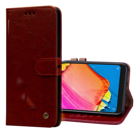 Business Style Oil Wax Texture Horizontal Flip Leather Case for Xiaomi Redmi Note 6 Pro, with Holder & Card Slots & Wallet
