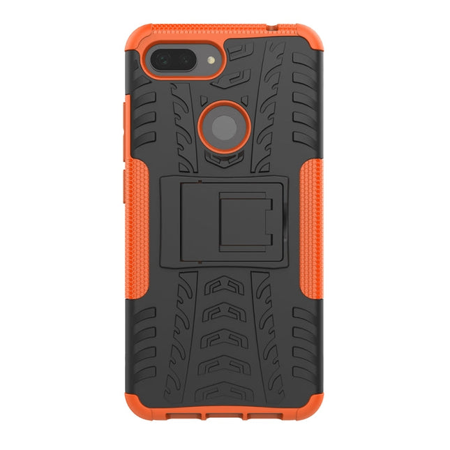 Shockproof  PC + TPU Tire Pattern Case for Xiaomi Mi 8 Lite, with Holder, For Xiaomi Mi 8 Lite