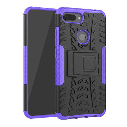 Shockproof  PC + TPU Tire Pattern Case for Xiaomi Mi 8 Lite, with Holder, For Xiaomi Mi 8 Lite