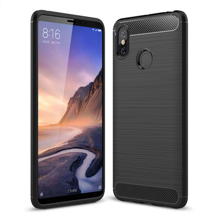 Brushed Texture Carbon Fiber Shockproof TPU Case for Xiaomi Mi Max 3, For Xiaomi Mi Max 3