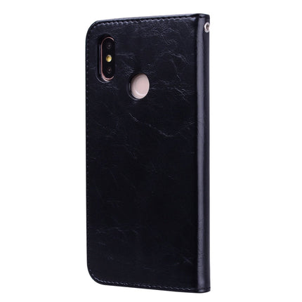 Business Style Oil Wax Texture Horizontal Flip Leather Case for Xiaomi Mi 8, with Holder & Card Slots & Wallet