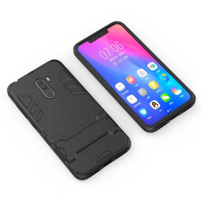 Shockproof PC + TPU  Case for Xiaomi Pocophone F1, with Holder, Xiaomi Pocophone F1
