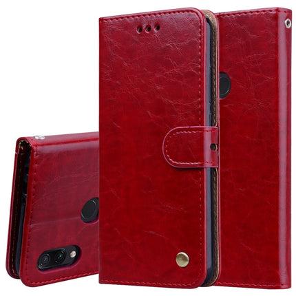 Business Style Oil Wax Texture Horizontal Flip Leather Case for Xiaomi Redmi Note7, with Holder & Card Slots & Wallet