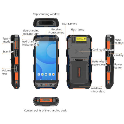5.5 inch Android 10 IP65 RFID Handheld Industrial Data Terminal Barcode Scanner, Style: NFC UHF, NFC HF