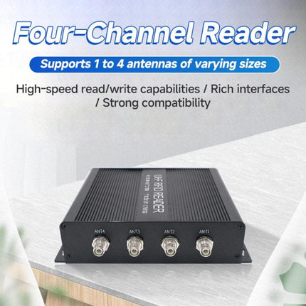 RFID 4-Channel UHF Long-Range Reader, Industrial Access Control & Warehouse Management RFID Reader / Writer, Reader
