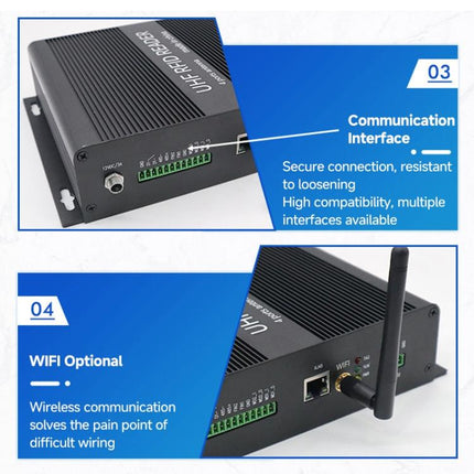 RFID 4-Channel UHF Long-Range Reader, Industrial Access Control & Warehouse Management RFID Reader / Writer, Reader