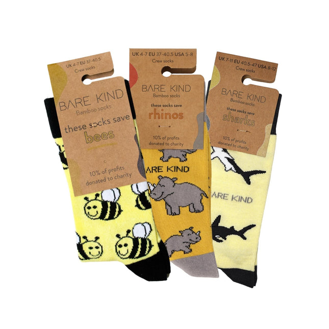 Yellow Lover 3 Bamboo Sock Set