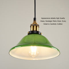 LED Industrial Edison Vintage Style Hanging lamp Green Emerald Glass Pendant Light with E27 Bulb