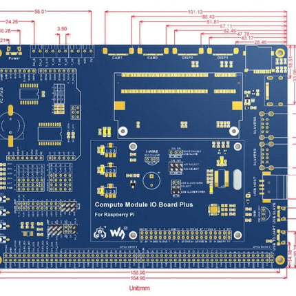 Waveshare Compute Module IO Board Plus for Raspberry Pi CM3 / CM3L / CM3+ / CM3+L, For Raspberry Pi CM3