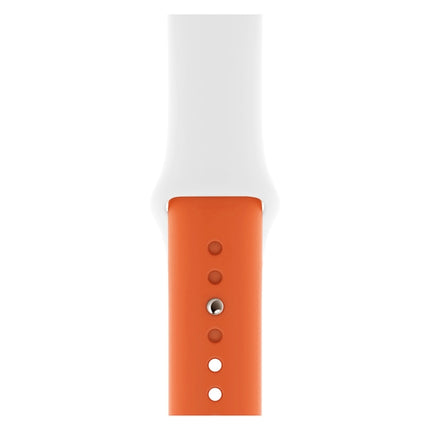 Double Colors Silicone Watch Band for Apple Watch Series 3 & 2 & 1 38mm (White+Red)