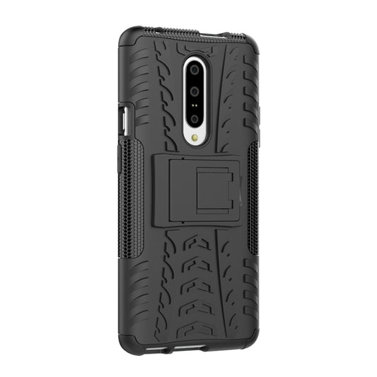 Tire Texture TPU+PC Shockproof Phone Case for OnePlus 7, with Holder, For OnePlus 7