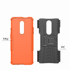 Tire Texture TPU+PC Shockproof Phone Case for OnePlus 7, with Holder, For OnePlus 7