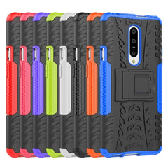 Tire Texture TPU+PC Shockproof Phone Case for OnePlus 7, with Holder, For OnePlus 7