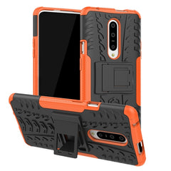 Tire Texture TPU+PC Shockproof Phone Case for OnePlus 7, with Holder, For OnePlus 7