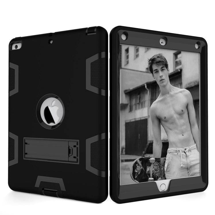 Contrast Color Silicone + PC Shockproof Case for iPad 9.7 inch (2018/2017), with Holder