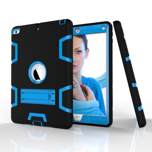 Contrast Color Silicone + PC Shockproof Case for iPad 9.7 inch (2018/2017), with Holder