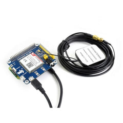 Waveshare 4G / 3G / 2G / GSM / GPRS / GNSS HAT for Raspberry Pi, LTE CAT4, for Southeast Asia, West Asia, Europe, Africa, 4G / 3G / 2G / GSM / GPRS / GNSS HAT