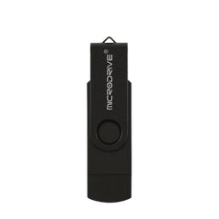 MicroDrive 8GB USB 2.0 Phone and Computer Dual-use Rotary OTG Metal U Disk, 8GB