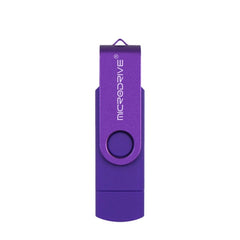 MicroDrive 8GB USB 2.0 Phone and Computer Dual-use Rotary OTG Metal U Disk, 8GB