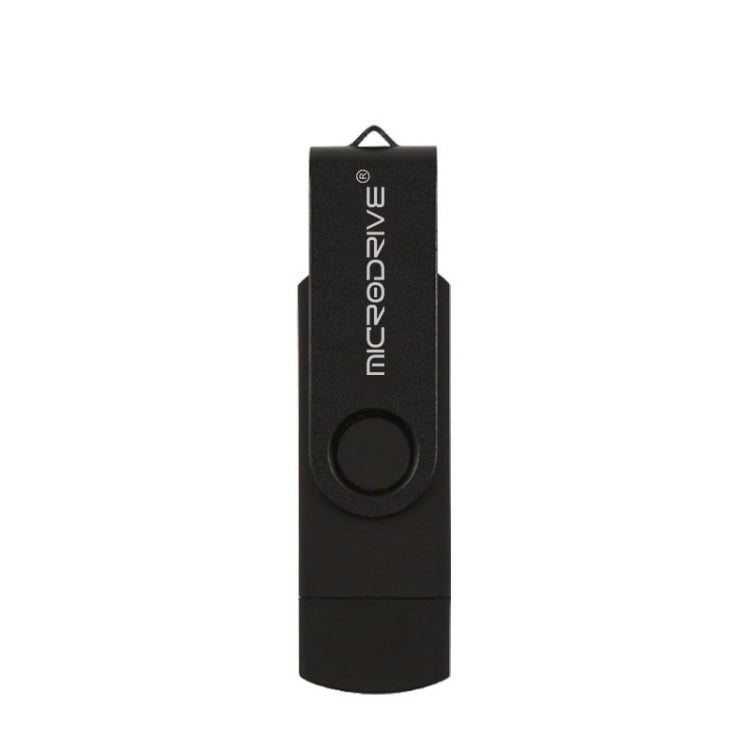 MicroDrive 64GB USB 2.0 Phone and Computer Dual-use Rotary OTG Metal U Disk, 64GB