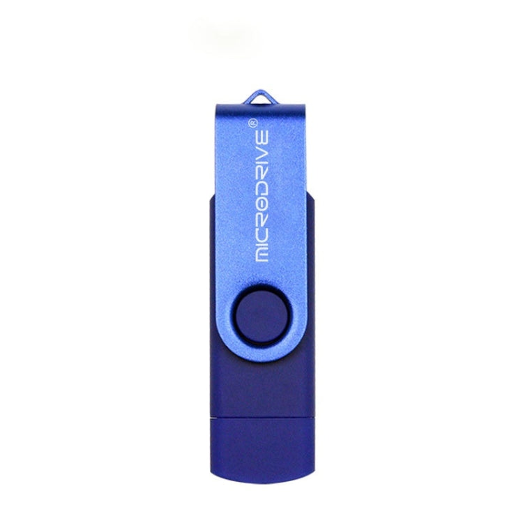 MicroDrive 128GB USB 2.0 Phone and Computer Dual-use Rotary OTG Metal U Disk, 128GB