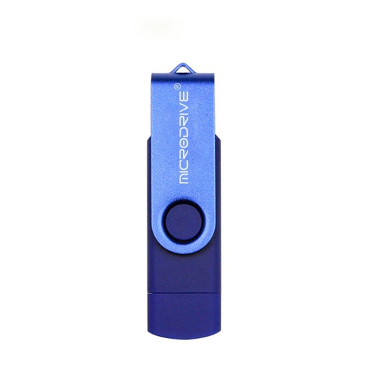 MicroDrive 128GB USB 2.0 Phone and Computer Dual-use Rotary OTG Metal U Disk, 128GB