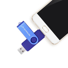 MicroDrive 128GB USB 2.0 Phone and Computer Dual-use Rotary OTG Metal U Disk, 128GB