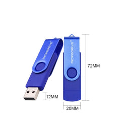 MicroDrive 128GB USB 2.0 Phone and Computer Dual-use Rotary OTG Metal U Disk, 128GB