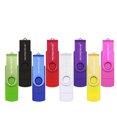 MicroDrive 128GB USB 2.0 Phone and Computer Dual-use Rotary OTG Metal U Disk, 128GB
