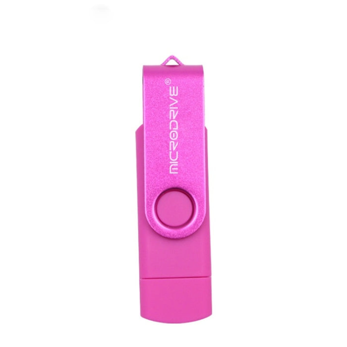 MicroDrive 32GB USB 2.0 Mobile Computer Dual-use Rotating OTG Metal U Disk, 32GB