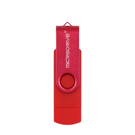 MicroDrive 32GB USB 2.0 Mobile Computer Dual-use Rotating OTG Metal U Disk, 32GB