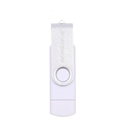 MicroDrive 32GB USB 2.0 Mobile Computer Dual-use Rotating OTG Metal U Disk, 32GB