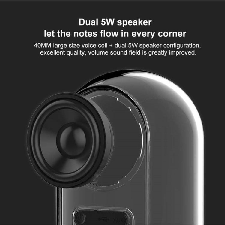 True 3D TWS Magnetic Wireless Bluetooth Stereo Surround HiFi Speaker with Full Transparent Home