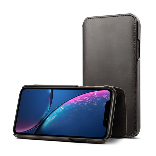 For iPhone XR Oil Wax Cowhide Horizontal Flip Leather Case with Card Slots & Wallet, For iPhone XR