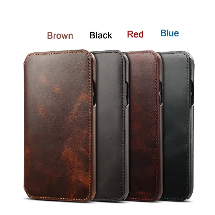 For iPhone XR Oil Wax Cowhide Horizontal Flip Leather Case with Card Slots & Wallet, For iPhone XR