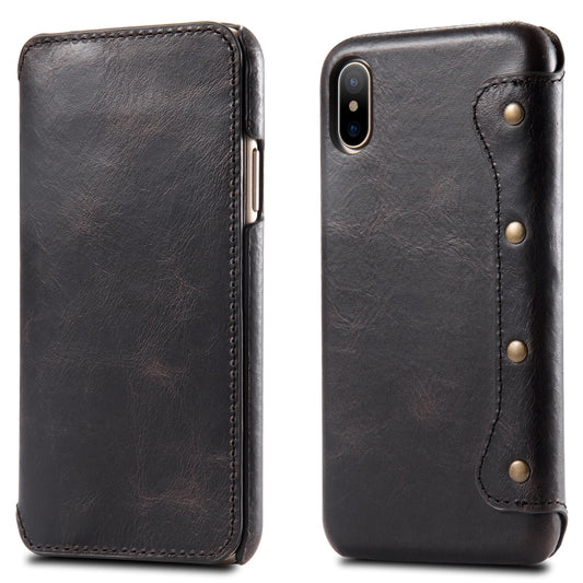 For iPhone XS Max Oil Wax Cowhide Horizontal Flip Leather Case with Card Slots & Wallet, For iPhone XS Max