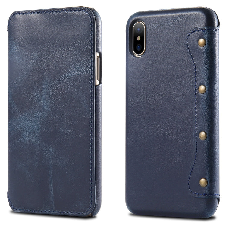 For iPhone XS Max Oil Wax Cowhide Horizontal Flip Leather Case with Card Slots & Wallet, For iPhone XS Max