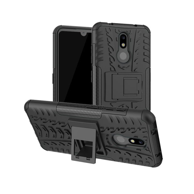 Tire Texture TPU+PC Shockproof Case for Nokia 4.2, with Holder, For Nokia 4.2