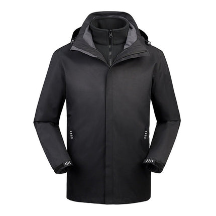 Mens Detachable Two Piece Warm, Waterproof And Breathable Couples Stormsuit (Color:Gentleman Grey Size:XXXXL), XXXL, XXXXL