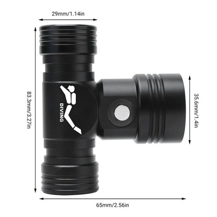 60m Underwater Photography Video Fill-up Headlight Diving Flashlight with Battery Display Function(Headlight+Battery+Charger)