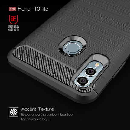 Carbon Fiber Texture TPU Shockproof Case For Huawei Honor 10 Lite / P Smart 2019