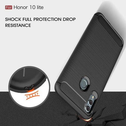 Carbon Fiber Texture TPU Shockproof Case For Huawei Honor 10 Lite / P Smart 2019