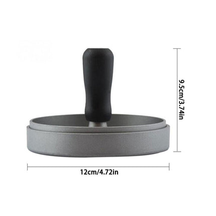 Household Food Grade Aluminum Alloy Kitchen Non-stick Coating Pressure Meat Patty Cake Hamburger Mold with 40 PCS Sided Silicone Papers, 1PC Black Handle